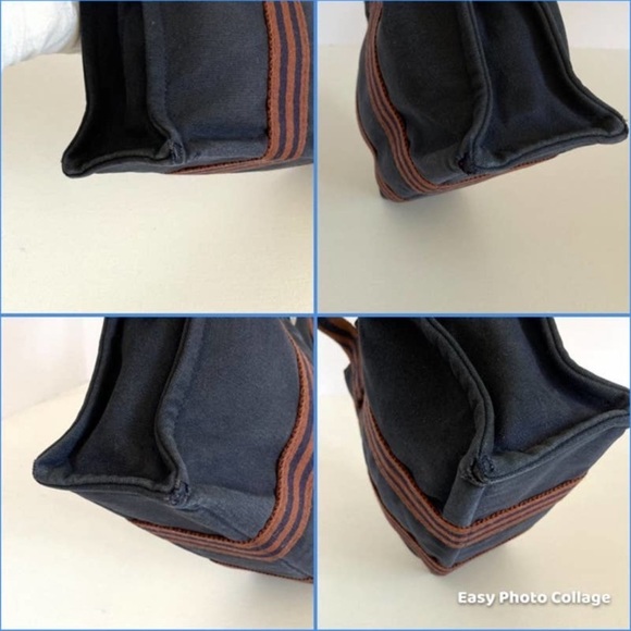 HERMES Distressed Navy Striped
Fourre Tout PM Tote Bag Set of 2 - Picture 15 of 16